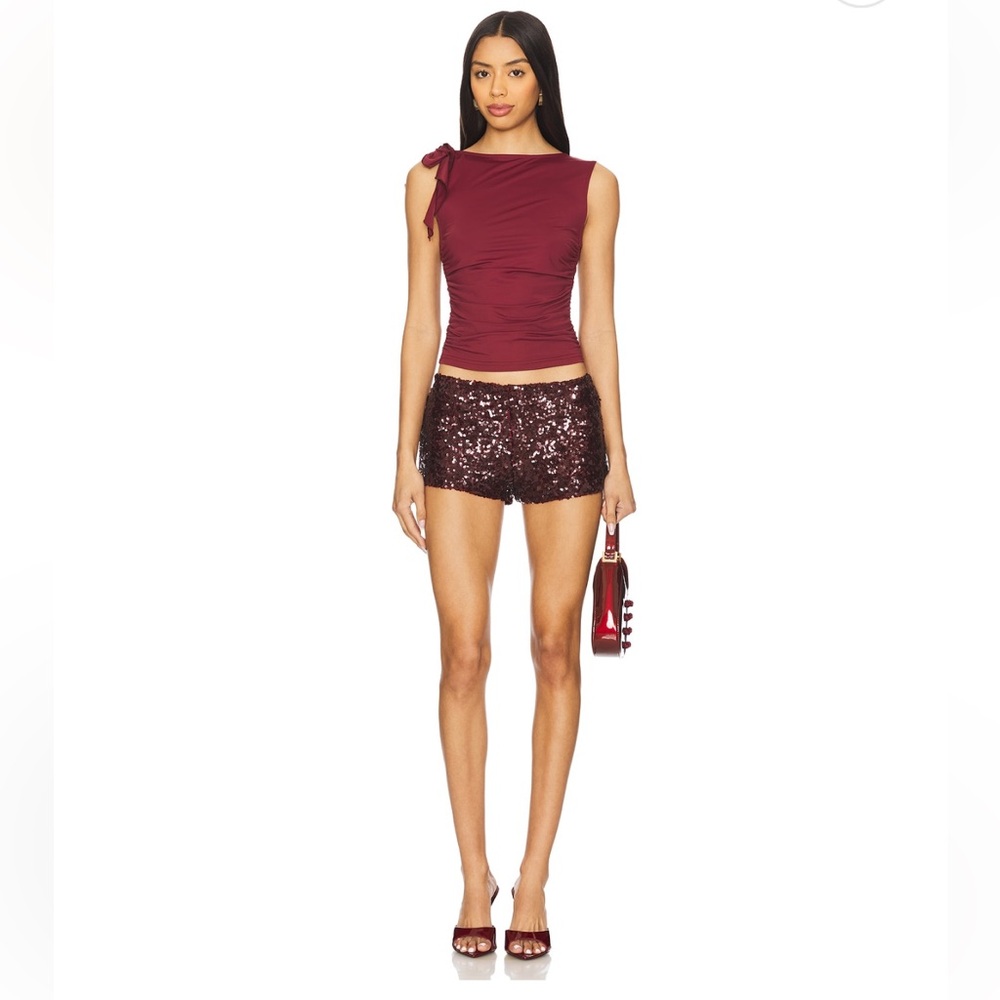 Lioness NWT Night Rider Mini Short in Burgundy